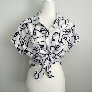 Printed Semi Crop Top